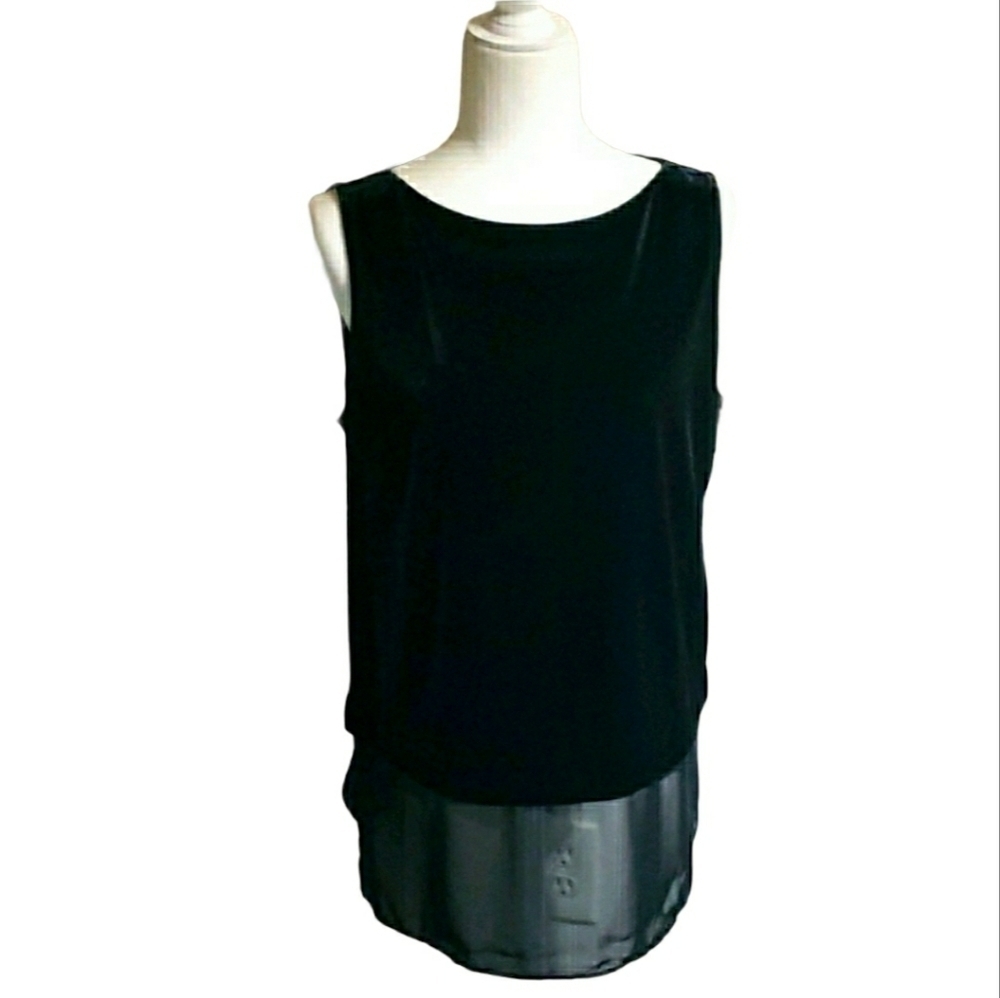 RALPH LAUREN Sleeveless Velvet Top Black S…